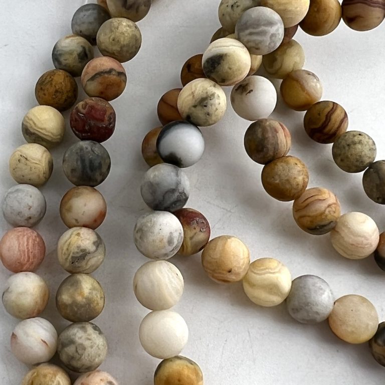 Crazy Lace Agate Matt Round Approx 6mm Beads 38cm Strand - Image 4
