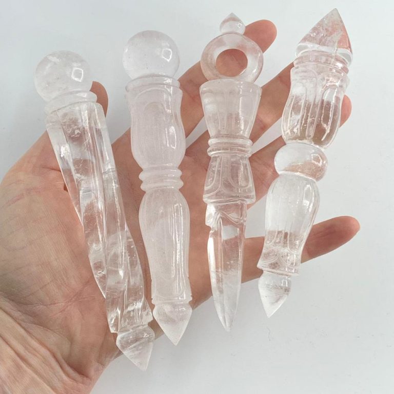 Hand Carved Clear Quartz Wand Approx 13cm - Image 2