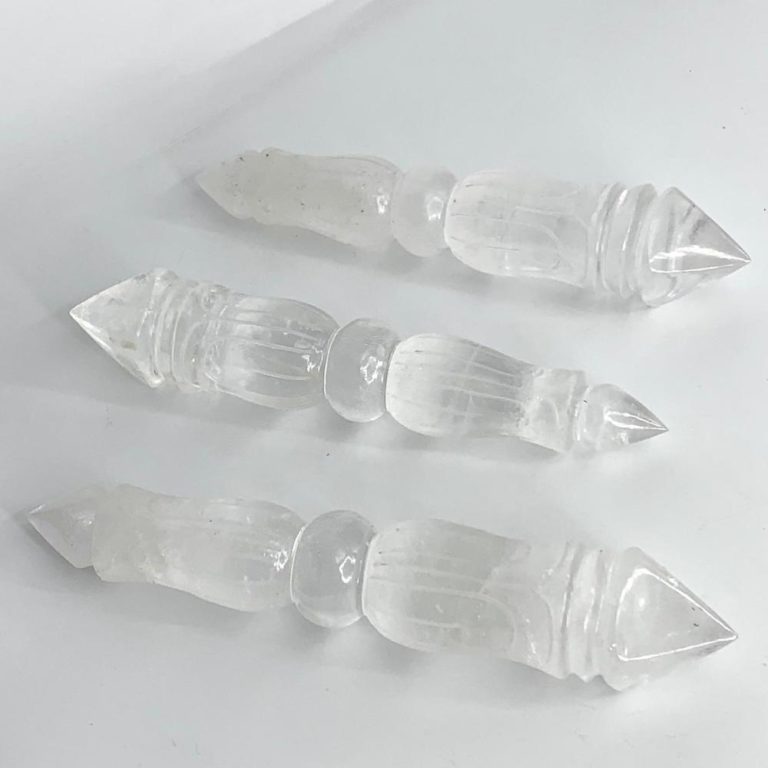 Hand Carved Clear Quartz Wand Approx 13cm - Image 4