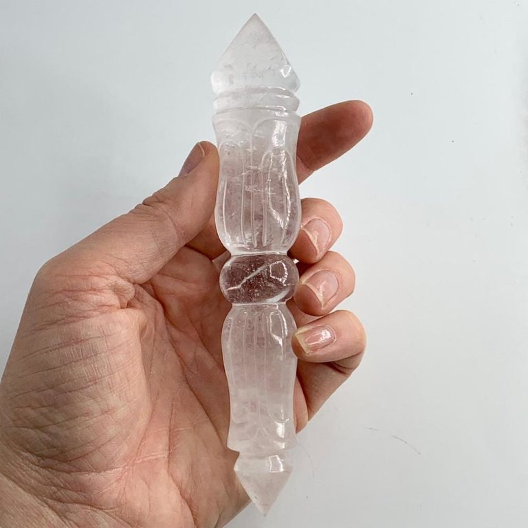 Hand Carved Clear Quartz Wand Approx 13cm - Image 5