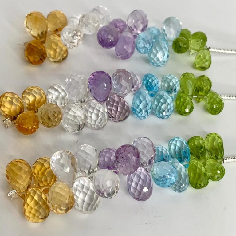 Multi Gemstone Faceted Briolette Strand 20 Pieces - Image 6
