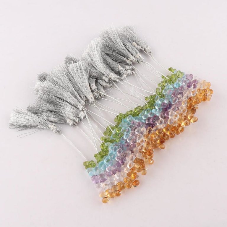 Multi Gemstone Faceted Briolette Strand 20 Pieces - Image 4