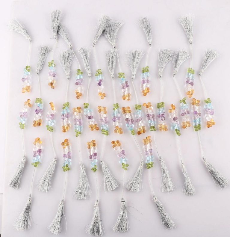 Multi Gemstone Faceted Briolette Strand 20 Pieces - Image 2