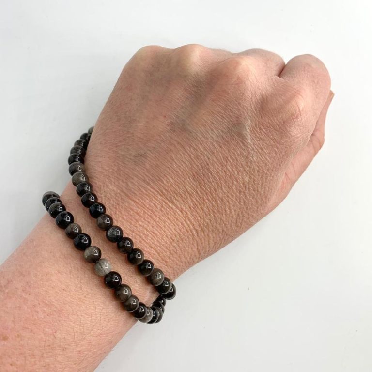 Silver Obsidian Smooth Rounds 6mm Beads Approx 38cm Strand - Image 3