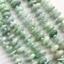 Jadeite Slices Approx 8 x 2mm 38cm Strand with Spacers