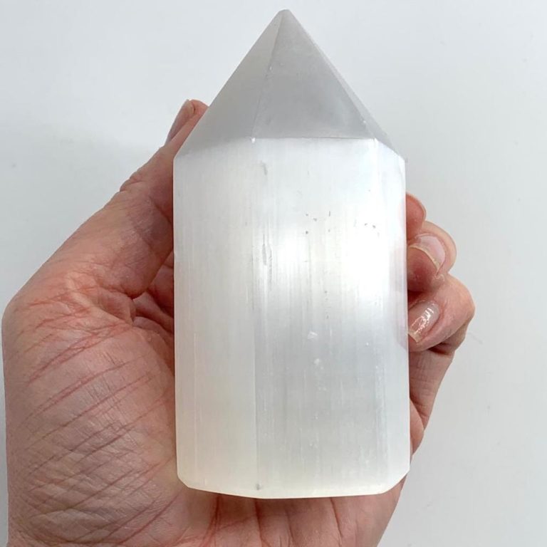 Selenite Hexagonal Point Approx 10 x 5cm