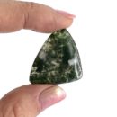 Moss Agate Irregular Triangle Shape Cabochons Approx 20 - 30mm from 3 Piece Pack