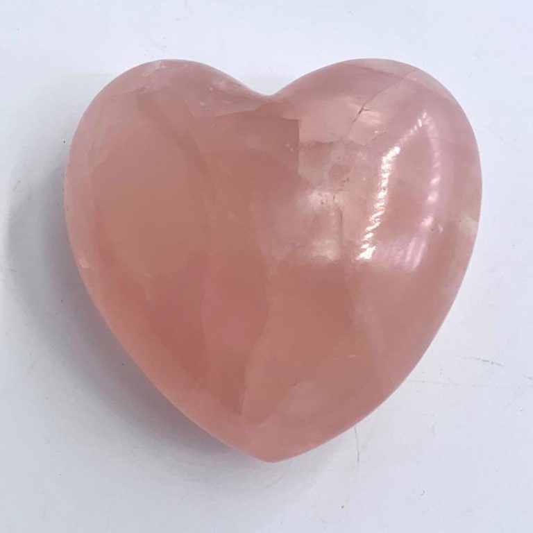 Rose Quartz Extra Large Hand Carved Heart Approx 6 - 7cm - Image 2
