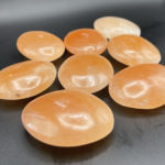 Peach Selenite Palmstones 7 x 5 x 2cm