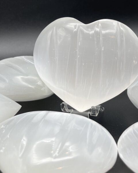 Selenite Hand-Carved Heart