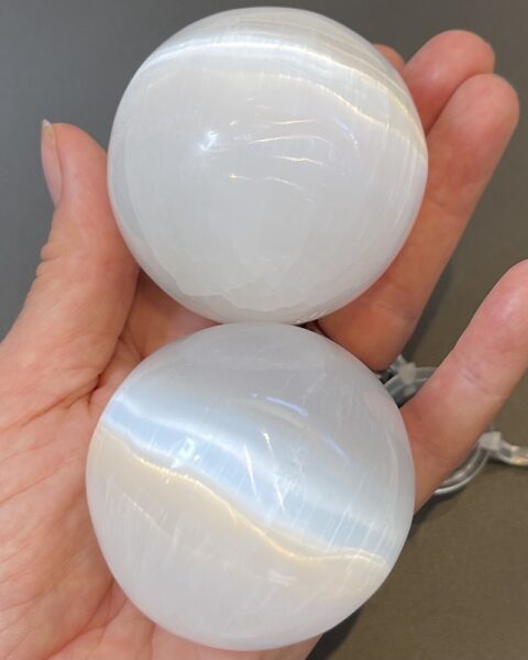 White Selenite Spheres 6cm