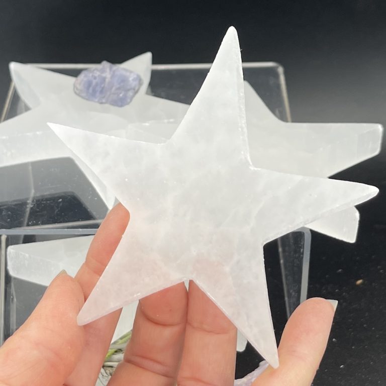 Selenite Flat Star Plate Approx 10cm - Image 2