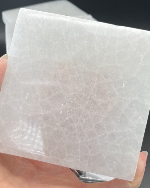 Selenite Flat Square Plate Approx 10cm