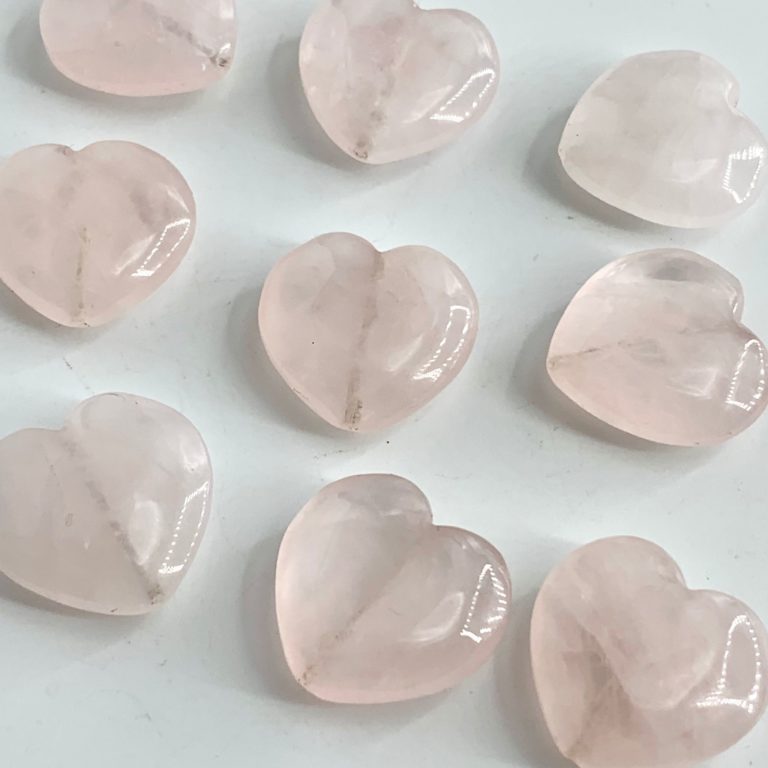 Rose Quartz Approx 20mm Through Drilled Hearts 3 Piece Pack - Image 3