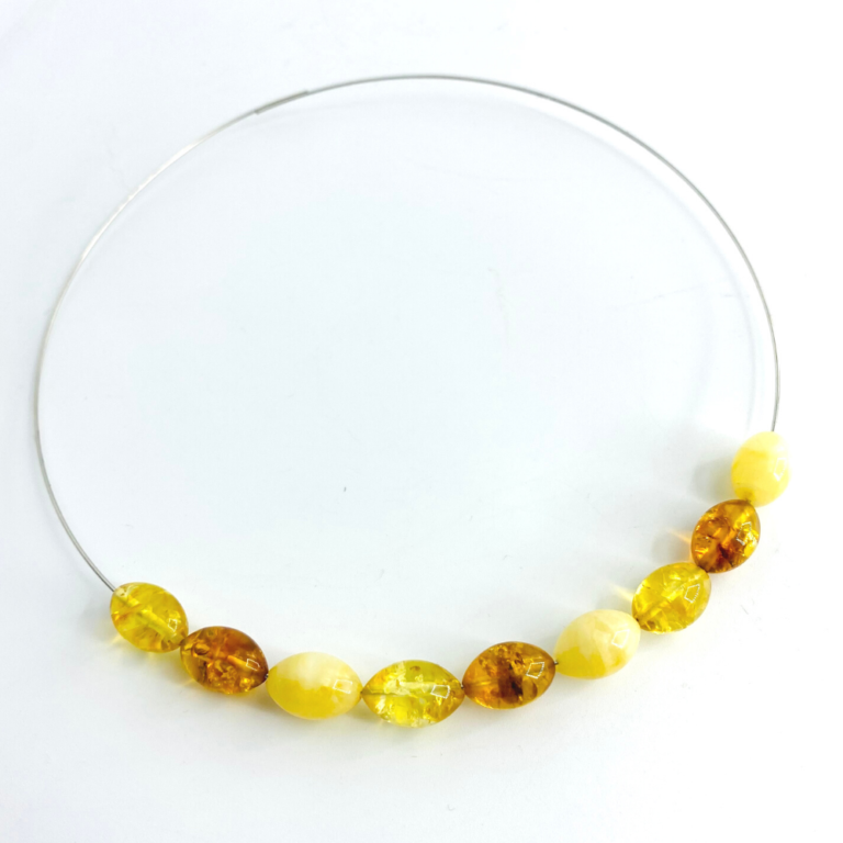 Baltic Amber Multi-Colour Olive Shaped Beads 9 Pack - Image 4
