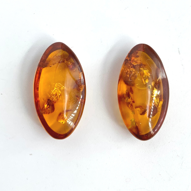 Baltic Amber Boat-Shaped Cabochons 2 Piece Pack - Image 5