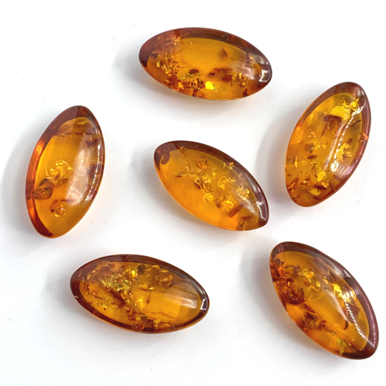 Baltic Amber Boat-Shaped Cabochons 2 Piece Pack - Image 6