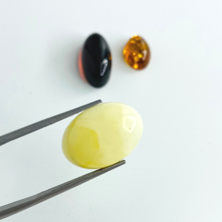 Baltic Amber Mixed Shape Cabochons 3 Piece Pack - Image 3