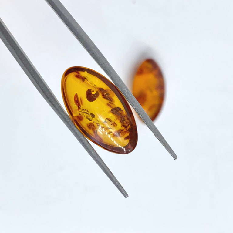 Baltic Amber Boat-Shaped Cabochons 2 Piece Pack - Image 2