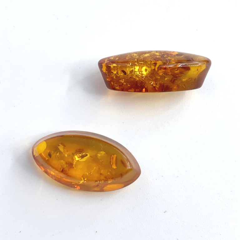 Baltic Amber Boat-Shaped Cabochons 2 Piece Pack - Image 4