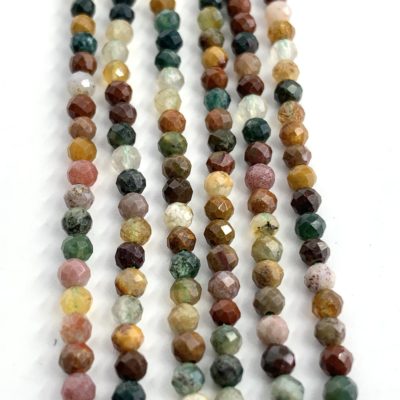 Ocean Jasper 3 mm Micro Faceted Rounds Strand