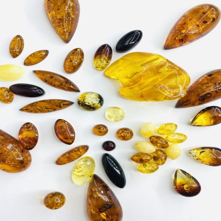 Baltic Amber Multi-Colour Olive Shaped Beads 9 Pack - Image 3