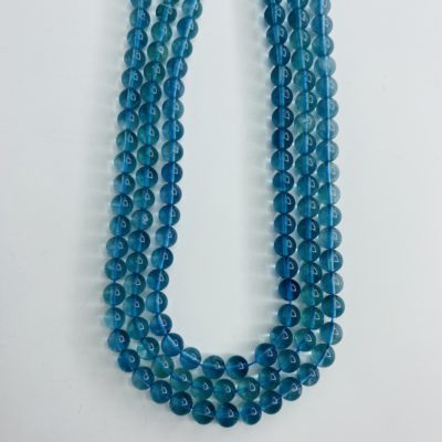 Blue Fluorite 6mm Smooth Rounds 38cm Strand