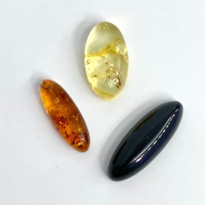 Baltic Amber Multi Colour Mixed Size Marquise Cabochons 3 Piece Pack