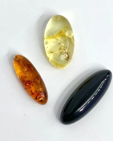 Baltic Amber Multi Colour Mixed Size Marquise Cabochons 3 Piece Pack