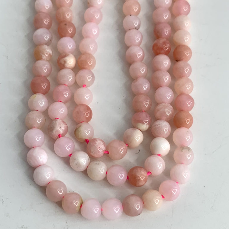 Pink Opal Smooth Rounds Approx 4mm Beads 38cm Strand - Image 2