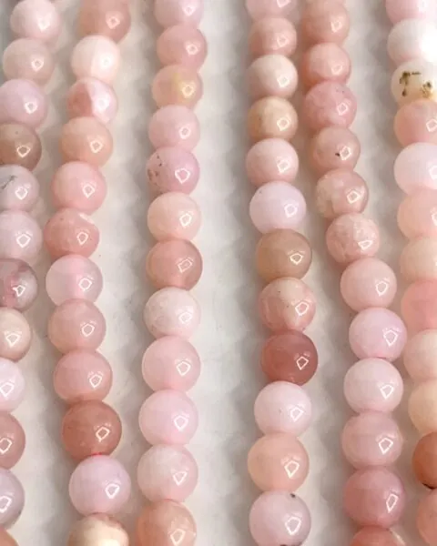 Pink Opal Smooth Rounds Approx 4mm Beads 38cm Strand