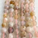 Flower Agate 6mm Smooth Rounds 38cm Strand