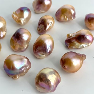 Freshwater Cultured Bi Coloured Nucleated Baroque Pearl Approx 11-14mm