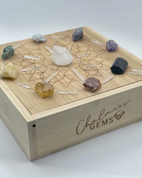 Chakra Bamboo Crystal Grid Set