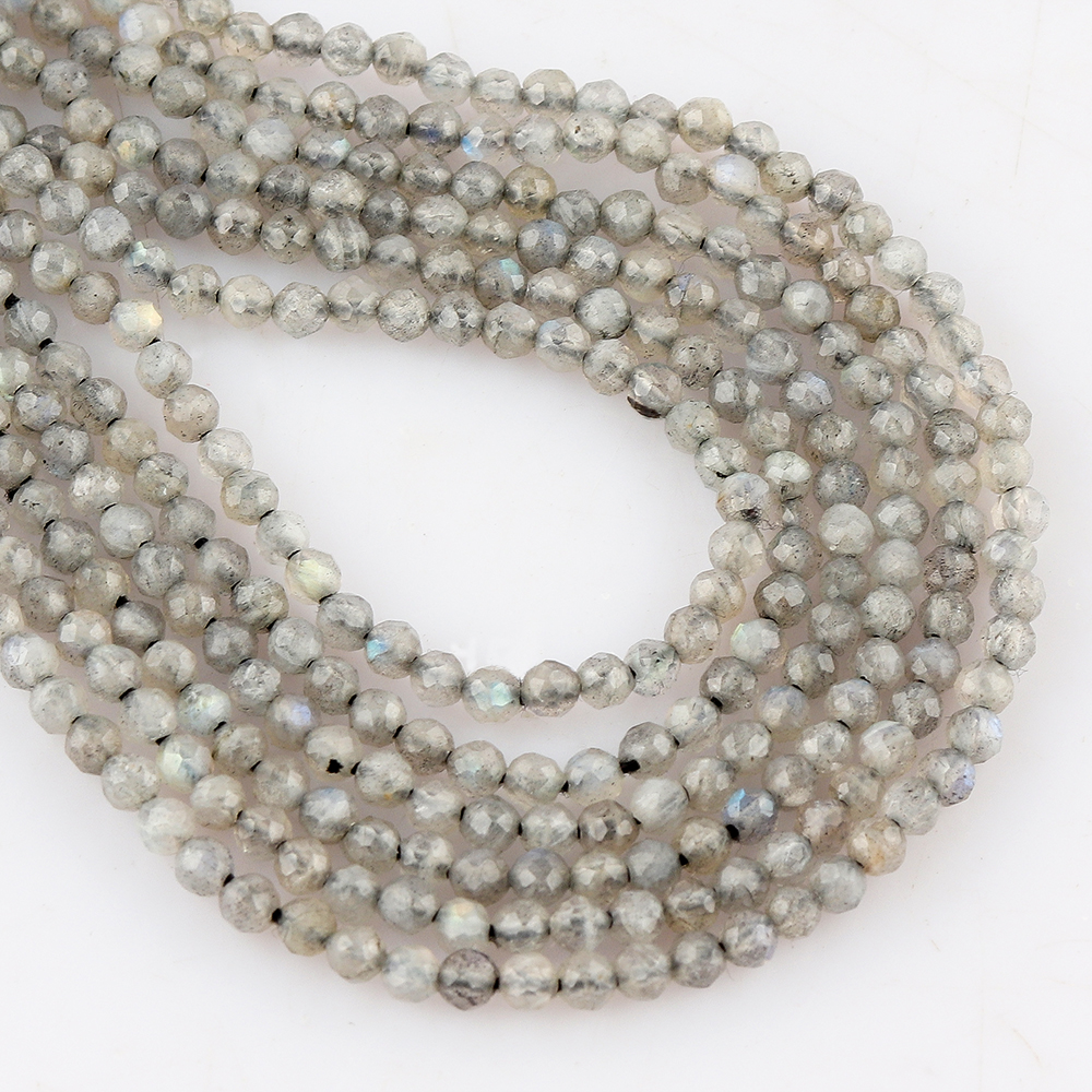 Labradorite Faceted Rounds 2 - 3mm 32cm Strand INDIA