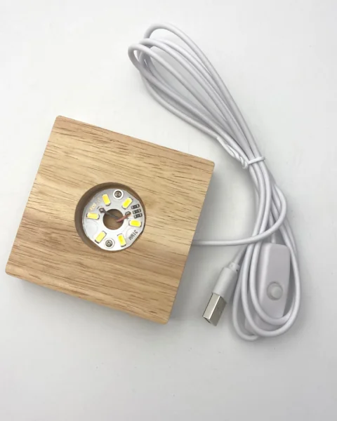 Medium Square LED Light With USB Connector 8cm