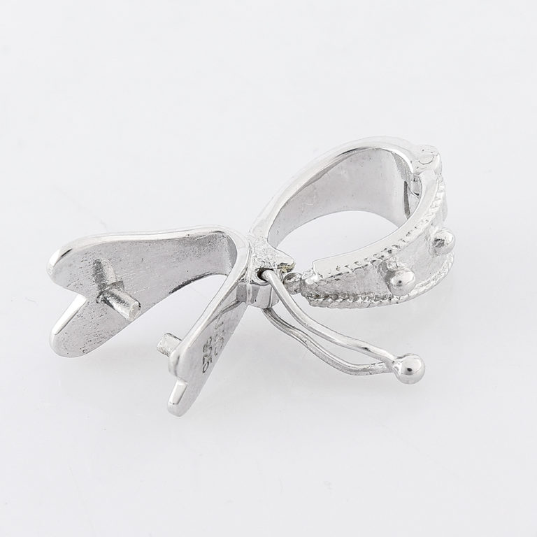 Sterling Silver Enhancer Openable Bail Approx 18 x 5mm Rhodium Plated