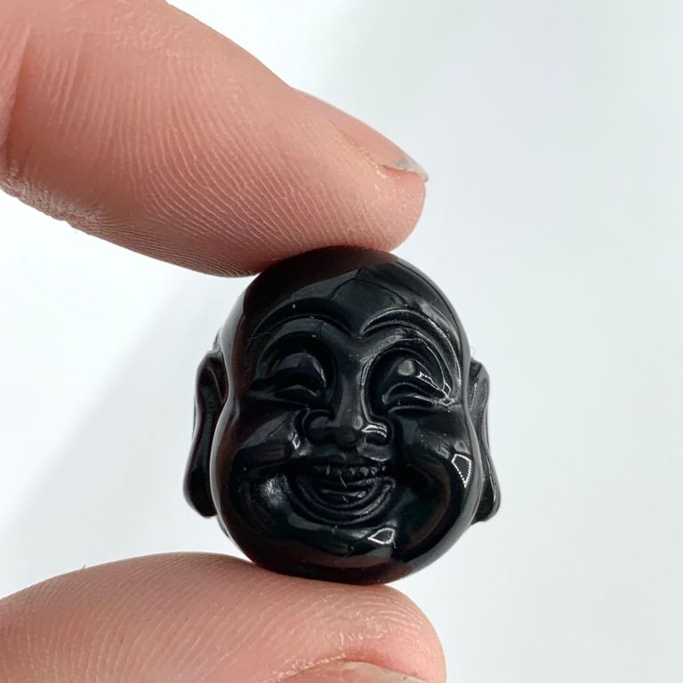 Rainbow Obsidian Buddha Bead Approx 20 x 18mm 1mm Drill Hole - Image 2