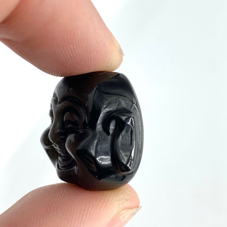 Rainbow Obsidian Buddha Bead Approx 20 x 18mm 1mm Drill Hole - Image 5