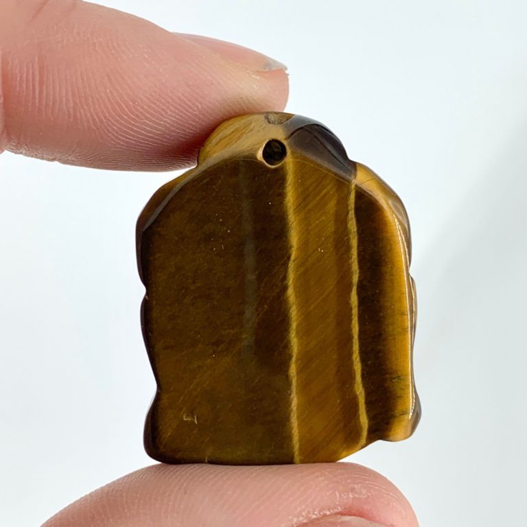 Tigers Eye Buddha Bead Approx 30 x 20mm 1mm Drill Hole - Image 2