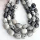 Mexican Zebra Jasper Olive Shape Beads 20cm Strand