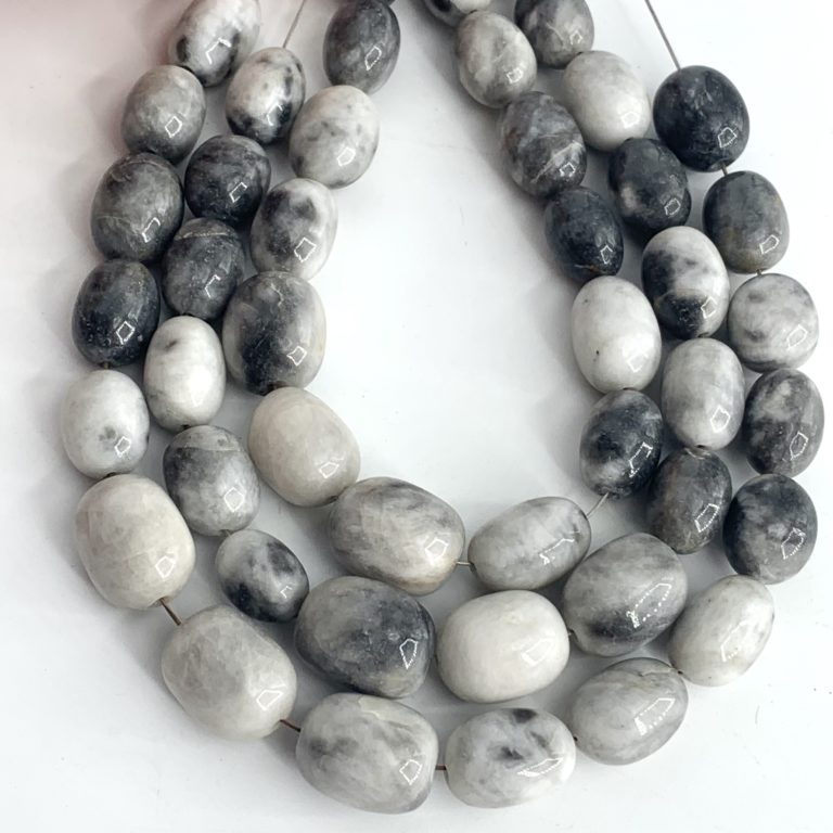 Mexican Zebra Jasper Olive Shape Beads 20cm Strand