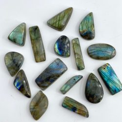 Labradorite Top Drilled Mixed Shape Cabochons Small Sizes Approx 15 Pieces