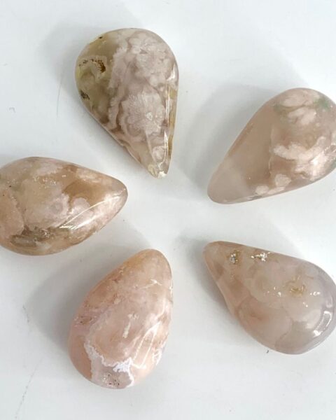 Flower Agate Tear Drop Undrilled Approx 3.5 x 2cm