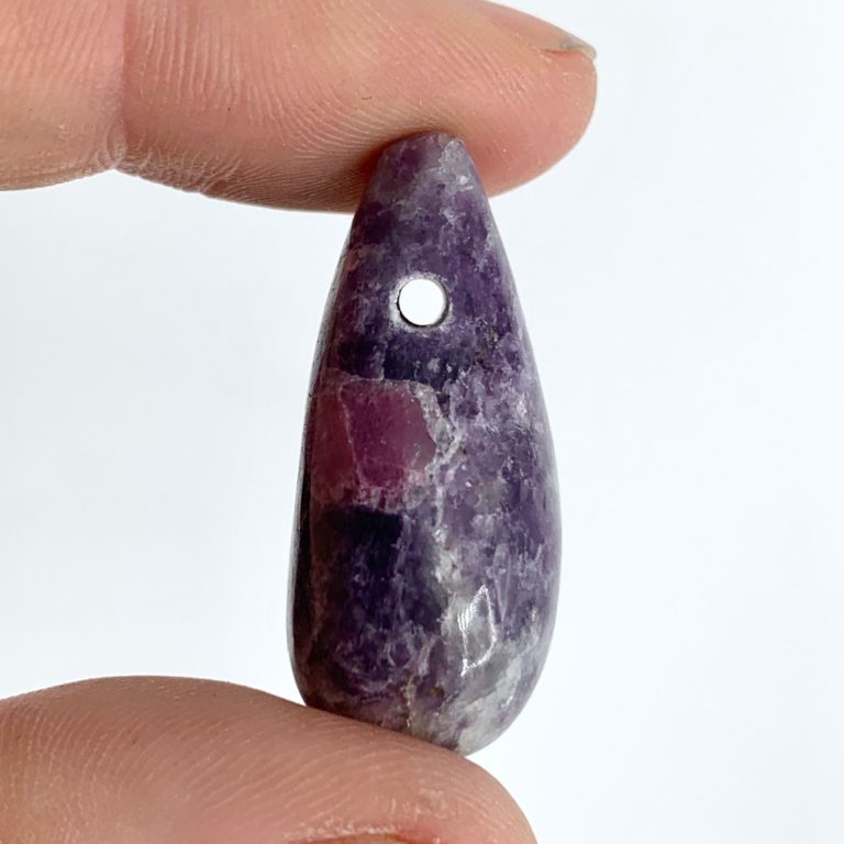 Plum Blossom Tourmaline Tear Drop Approx 3.5 x 2cm 2mm Drill Hole - Image 2