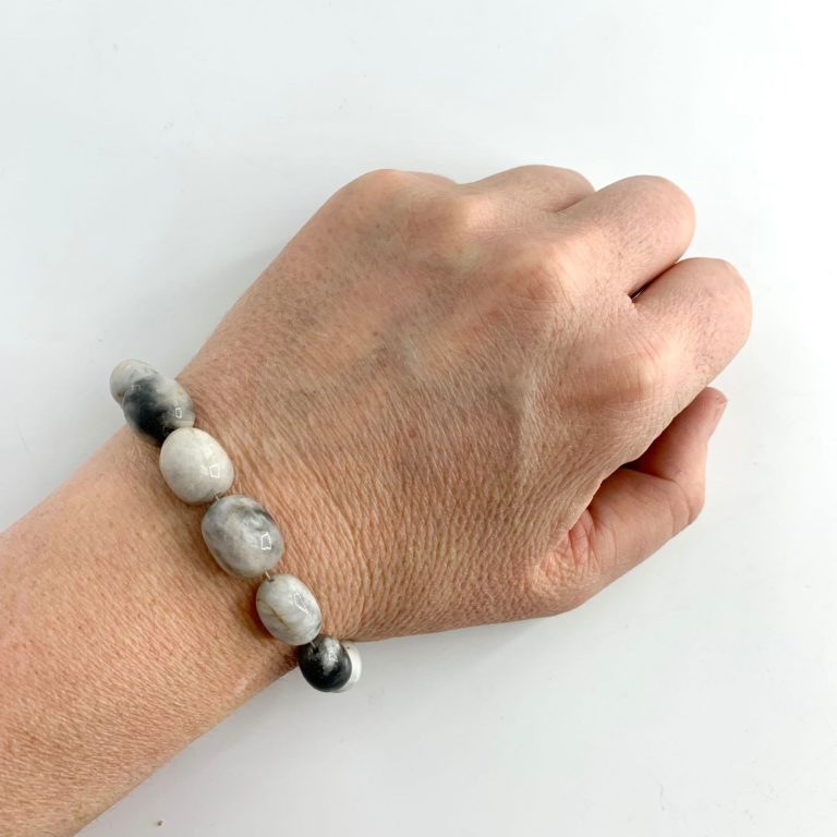 Mexican Zebra Jasper Olive Shape Beads 20cm Strand - Image 4