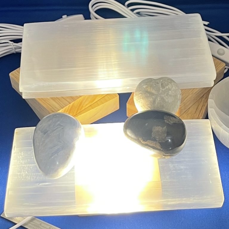 Jewellery Maker Cleansing Station Selenite Plate 20x10cm & 10cm USB LED Light - Image 2