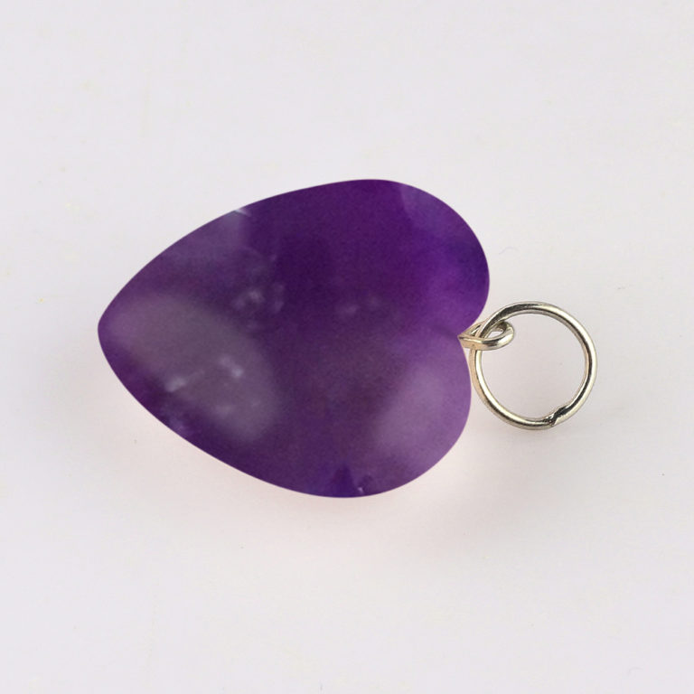 Amethyst Heart & Sterling Silver Pendant Approx 20 - 25mm - Image 2