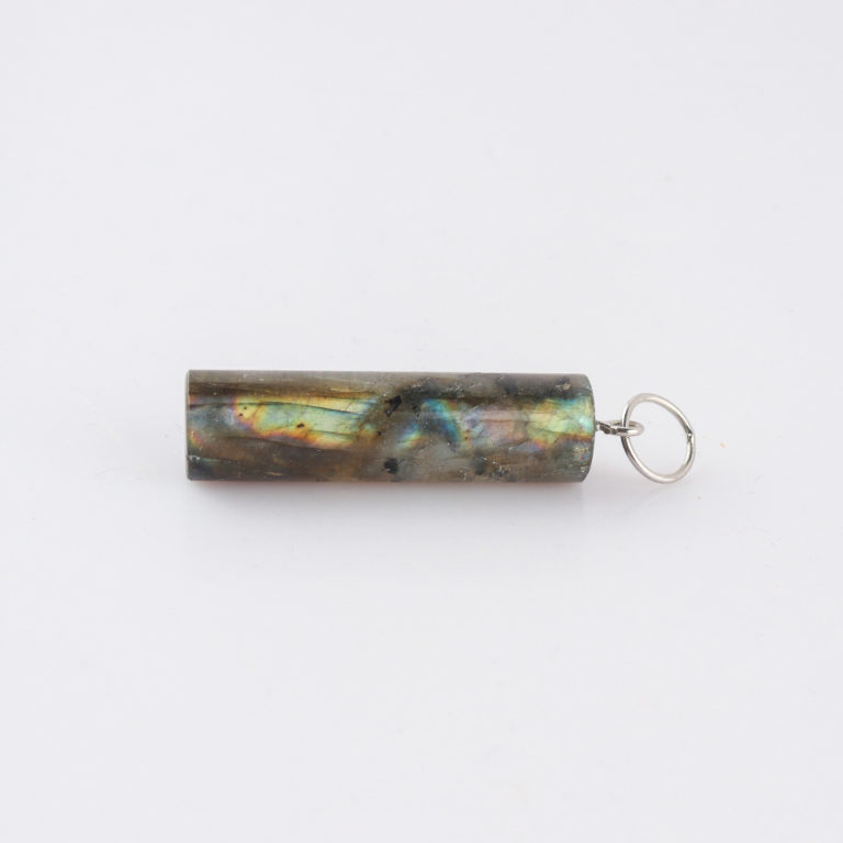Labradorite Cylinder Approx 35 x 10mm with Sterling Silver - Image 2