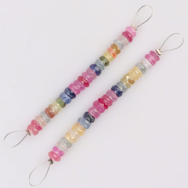 Multi Sapphire Faceted Rondelles Approx 3.5 x 4.5mm 5cm Strand - Image 3